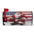 thumbnail image 3 of Ryvnso Mailbox Cover Magnetic Christmas Santa Claus and Flag Mailbox Wrap Large Size 25.5x21 Inch, 3 of 8