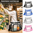 thumbnail image 2 of Wodellrrea Clear Insulated Lunch Bag with Shoulder Strap | Waterproof Transparent Cooler Bag with Double Zippers | Reusable Lunch Box Large Tote Bag for Shopping, Picnic, Work, School, 2 of 4