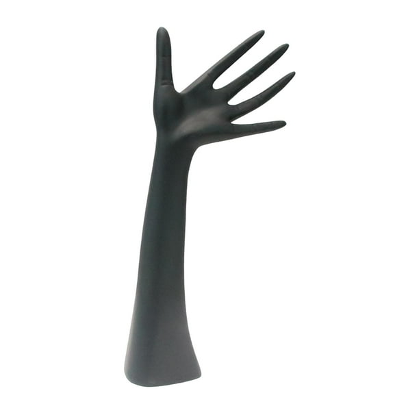Organizador de joyas de mano de maniquí, soporte de resina para collares, soporte minimalista Negro