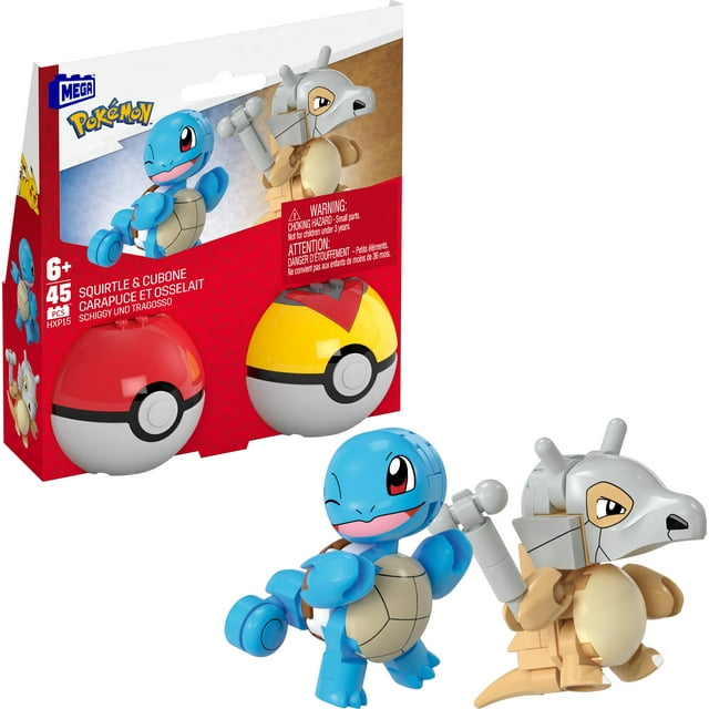 Set de juguetes de construcción Mega Pokémon Squirtle & Cubone con 45 piezas Mega nanoblock
