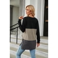 thumbnail image 3 of XCHQRTI Splicing Color Women Blouse Shirt Fall Tops Trendy Shirt Long Sleeve Casual Work Tops with Splicing Design, 3 of 4