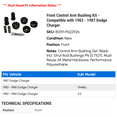 thumbnail image 2 of Front Control Arm Bushing Kit - Compatible with 1983 - 1987 Dodge Charger 1984 1985 1986, 2 of 2