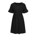 thumbnail image 4 of CEHVOM Robes T-Shirt Décontractées d'Été pour Femmes à Volants Manches Courtes Amples Robe de Soirée en Solde, 4 of 5