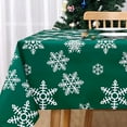 thumbnail image 3 of Christmas Tablecloth, Christmas Decorations for Home Indoor Table Decor Table Cloths Rectangle 60 x 120, Xmas Winter Farmhouse Tablecloth Snowflakes Decorations for Banquet Party, Green, 3 of 7