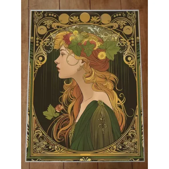 POSTER Art Nouveau Woman Poster UNFRAMED, 12x18