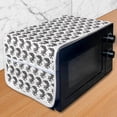 thumbnail image 1 of Bird Microwave Oven Cover, Nature Inspired Russian Folk Pattern with Monochrome Squared Rooster, Water Resistant Organizer with Pockets for Kitchen, 36" x 12", Charcoal Grey and White, by Ambesonne, 1 of 4