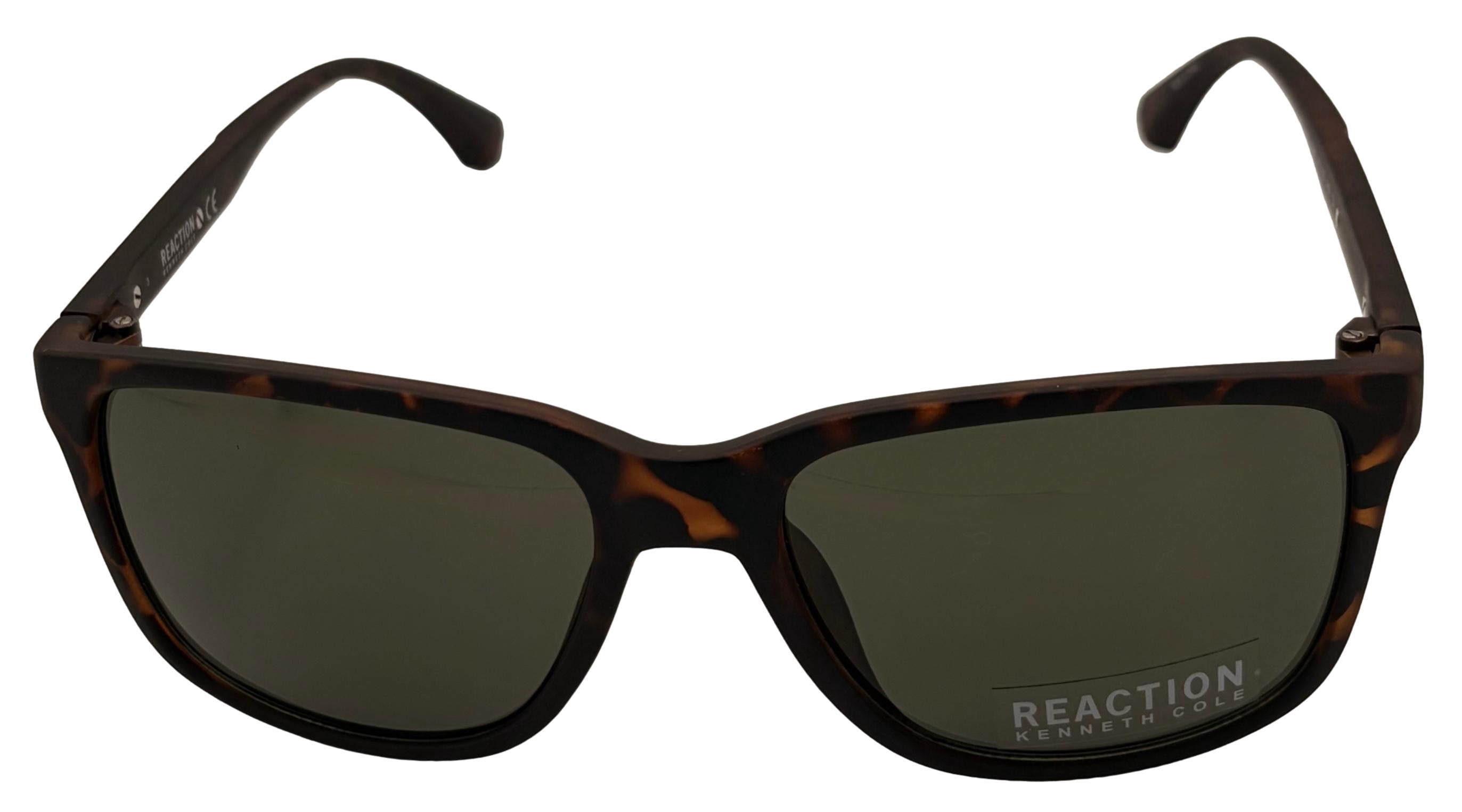 Kenneth Cole Reaction Plastic Men's Rectangle Sunglasses, Matte Tortoise