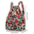 thumbnail image 3 of Women Boho Floral Print Drawstring Backpack Foldable Sports Tote Bag Sackpack, 3 of 8
