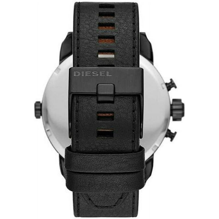 DIESEL LITTLE DADDY MEN'S BLACK LEATHER DUAL TIME