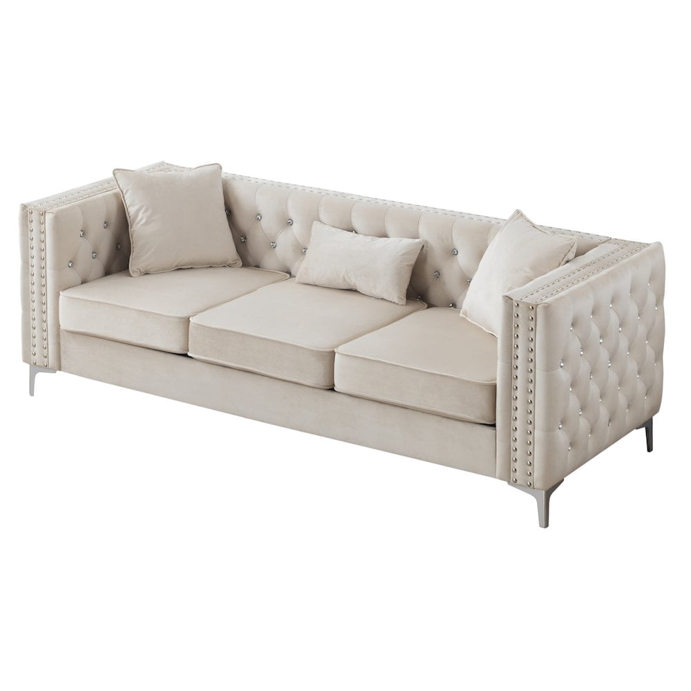 Glory Furniture Paige Sofa in Ivory Color