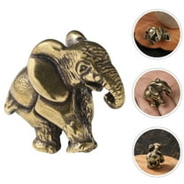 HONMEET 1Set Small Elephant Statues Brass Figurine for Office and Home Decor