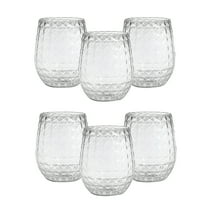 Fun Express 3 3/4" Bulk 48 PiecesTriangular Patterned Reusable Plastic Stemless Wine Glasses