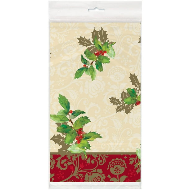 Plastic Elegant Holiday Table Cover, 84" x 54"