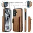 thumbnail image 5 of Dteck 2 in 1 Detachable Wallet Case for Samsung Galaxy S25 Plus Magnetic Leather Zipper Wallet with Card Holder RFID Blocking Case Shockproof Kickstand Cover,Brown, 5 of 10