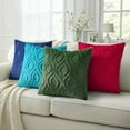 thumbnail image 5 of Fall Throw Pillow Covers 16x16 Inch Set of 2, Soft Plush Decorative Faux Fur Turquoise Solid Couch Pillow Covers, Accent Farmhouse Neutral Square Euro Pillow Cases for Sofa Bed Living Room, 5 of 9