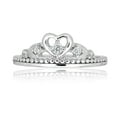 thumbnail image 2 of AVORA 925 Sterling Silver Simulated Diamond CZ Heart Tiara Ring, Size 4  - Size 4, 2 of 5