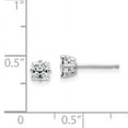 thumbnail image 2 of Primal Gold 14 Karat White Gold 4mm Cubic Zirconia Earrings, 2 of 4