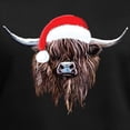 thumbnail image 3 of CafePress - Highland Cow Santa Hat Xmas T Shirt - Women's V-Neck Dark T-Shirt, 3 of 4
