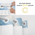 thumbnail image 2 of No Hook Blue Marble Shower Curtain with Snap in Liner Set, Summer Ocean Wave Blue Ombre Waterproof Fabric Bathroom Curtains with See Through Top Window, Hotel Style Modern 66 x 72 Inch, 2 of 9