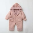 thumbnail image 2 of BXSRUTA Boys and Girls Hooded Thermal Fleece-Lined Romper for Outdoor Winter Activities with Gloves and Coat, 2 of 8