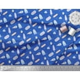 thumbnail image 3 of Soimoi Blue Cotton Duck Fabric Heart & Ice Cream Food Fabric Prints By Yard 42 Inch Wide, 3 of 3