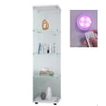 thumbnail image 3 of Miekor Furniture Lighted 4 Shelves Glass Cabinet Glass Display Cabinet with One Door, White BS5649, 3 of 6