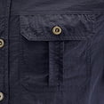 thumbnail image 3 of Fnnxeal Men Button Down Shirt Summer Collared Pocket Casual Cargo Short Sleeve Blue Shirts for Men Size XL, 3 of 4