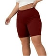 thumbnail image 6 of Tumotour Yoga Shorts For Women Plus Size Yoga Pants Cropped Trousers Solid Color Lace Elastic High Waisted Running Workout Gym Shorts, 6 of 9