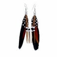 thumbnail image 2 of Kiplyki Bohemian Style Bead Tassel Feather Earrings Fashion Feather Chain Dangle Earring, 2 of 2