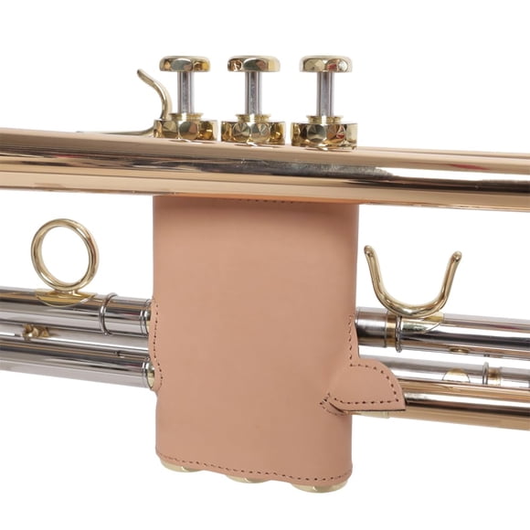 Protector de válvula con forma de trompeta CURTIS HGT5, piel auténtica de color beige natural