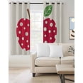 thumbnail image 2 of Red Apples Kitchen Curtains Watercolor Botanical Modern Abstract Art Cafe Short Curtains for Bathroom Blackout Window Curtain Grommet Small Window Treatment Drapes for Bedroom Living Room 52"x45"x2, 2 of 9