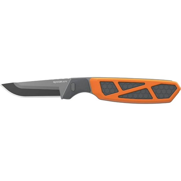 Outdoor Edge Razor APX Fixed Blade Knife 2.5" Drop Point 420J2 Gray Blade Polypropylene Handle Orange