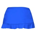 thumbnail image 7 of VNKIDY Womens Solid Color High Waisted Ruched Side Swim Skirt With Ruffle Hem Built In Brief For Beach Days Pool Parties Summer Vacations Water Activities Versatile Swimwear Bottom, 7 of 7