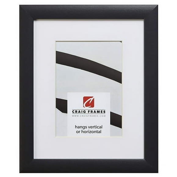 Craig Frames 22X28 Picture Frame Matted To 18X24 – Matte Black 1Wb3Bk Style, 1 Inch Mdf Moulding, Smooth Finish, Includes White Mat, Plexiglass, Backing, And Hanging Kit – Wall Display For Posters Or