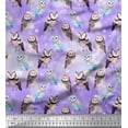 thumbnail image 1 of Soimoi Modal Satin Fabric Star & Owl Bird Print Fabric by the Yard 42 Inch Wide, 1 of 1