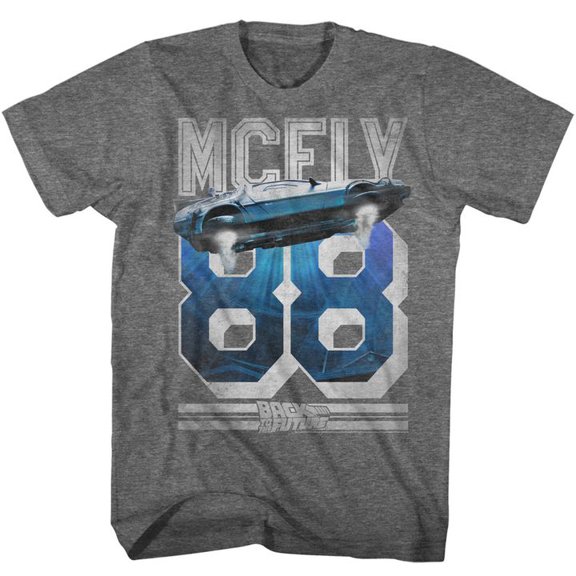 Back To The Future Mcfly 88 Graphite Heather Adult T-Shirt 4Xl