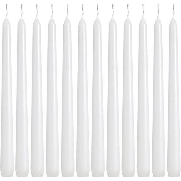Velas cónicas YOROXRG, paquete de 36, color blanco, 7 a 8 horas de duración de combustión