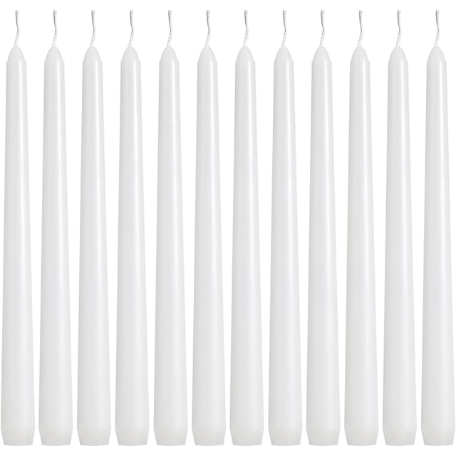 Velas cónicas YOROXRG, paquete de 36, color blanco, 7 a 8 horas de duración de combustión