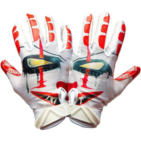 Image of Battle Sports Clown Adult Cloaked Football Receiver Gloves - 2XL - White