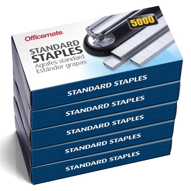 Staples Officemate, 5 cajas de 5,000 grapas cada una