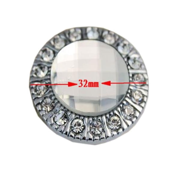 1.25 in. Fashion Crystal Circle Drawer Handle, Pulls & Cabinet Knobs, Silver - Set of 3