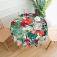 thumbnail image 2 of Tropical Palm Hibiscus Tablecloth Round 60 Inch Watercolor Summer Palm Frond Tablecloth Waterproof Green Palm Leaf Table Cloth Kitchen Table Cloth Cover for Party Holiday Dinning Tabletop Home Decor, 2 of 6