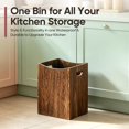 thumbnail image 5 of 5 Gallon Wood Trash Can with Handles, Small Wooden Waste Basket with Open Top Farmhouse Garbage Can for Bathroom and Kitchen, Office, Home Decor, Rustic Brown, 5 of 7