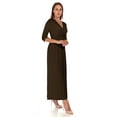 thumbnail image 2 of SR Women's Casual Wrap Floor Length Maxi Dress, 3X, Brown, 2 of 5