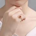 thumbnail image 2 of Cubic Zirconia Link Chain Statement Ring with Dangle Beaded Ball Adjustable Tail Finger Band Birthstone Stacking Eternity Promise Ring Tassel Dangling Charm Rings Fashion Jewelry Gifts, 2 of 12