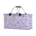 thumbnail image 2 of Cesta de Picnic de Gran Tamaño Marco de Aluminio Resistente Impermeable Plegable Fácil Almacenamiento Camping Picnic Viajes Al Lago Vacaciones Familia Morado 42x23x23cm Soledad Cesta de picnic, 2 of 9