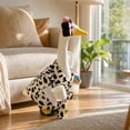 thumbnail image 4 of BUDAO00 Cow Print Porch Goose Outfit Set, 23 Inch Bathrobe Goose Clothes with Hair Rollers, Donut and Toilet Paper Props for Lawn Goose Statue, Front Porch, Yard, Garden and Patio Decor, 4 of 7