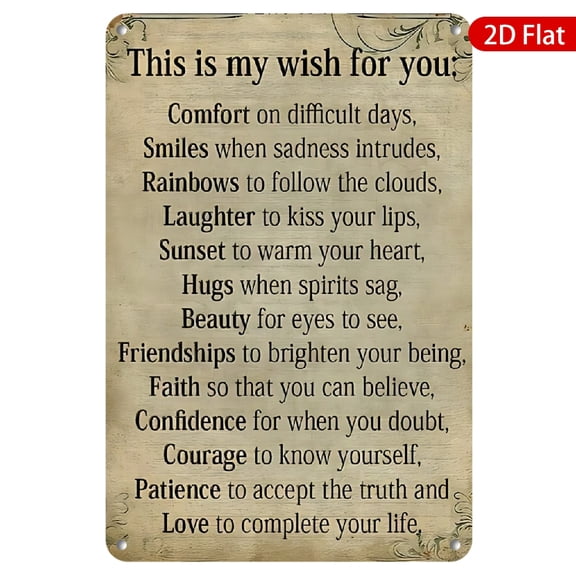 1pc Metal Wall Art Sign, 8x12 Inches, Inspirational Quote Design, Perfect for Home, Office, or Gift, Rustproof & UV Resistant, Vintage Style Decor, Ideal for Wall Hanging