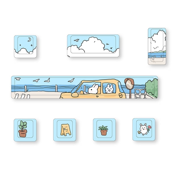 FLhrweasw 8 PCS Anime Keycaps 5-Side Dye-SUB para teclado para juegos (B MDA)