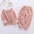 thumbnail image 2 of Babcutegg Kid Girls and Boys Pajamas Sets Fleece Lined Warm Flannel Comfortable and Warm Fall and Winter Homewear for Kids Pink Size 3-4, 2 of 3